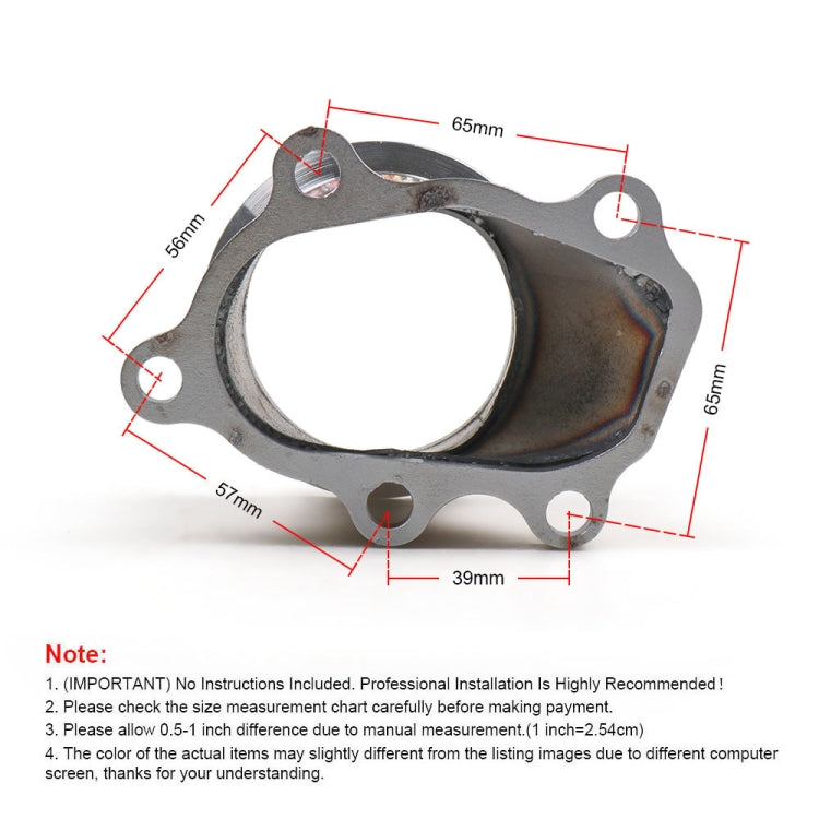 Car Modified 63mm Turbo Down Pipe V-band Adapter with Clamp Flange - Engine Fittings by PMC TechLife | Online Shopping South Africa | PMC TechLife | Buy Now Pay Later Mobicred