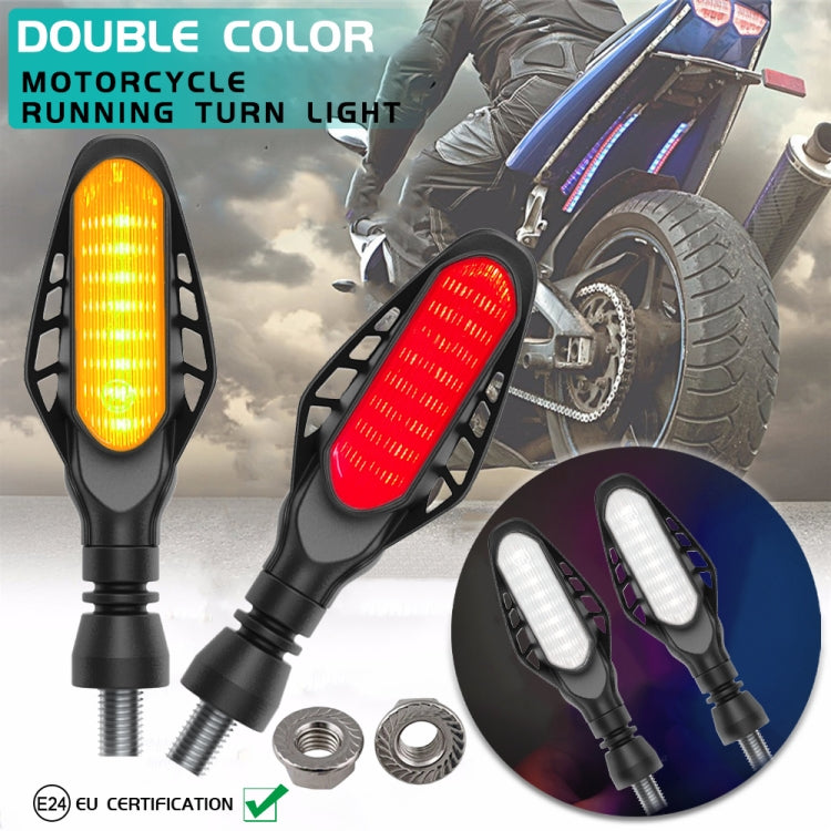 4 PCS Modified Motorcycle 16LEDs Brake Turn Tail Light, Transparent Shell(Red Light + Yellow Light)