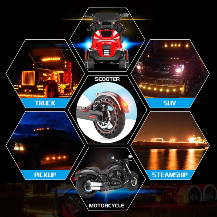 2 PCS 24LED Reflector Brake Light Turn Signal Light(Yellow Shell Yellow Light) - Turn Signal by PMC TechLife | Online Shopping South Africa | PMC TechLife | Buy Now Pay Later Mobicred