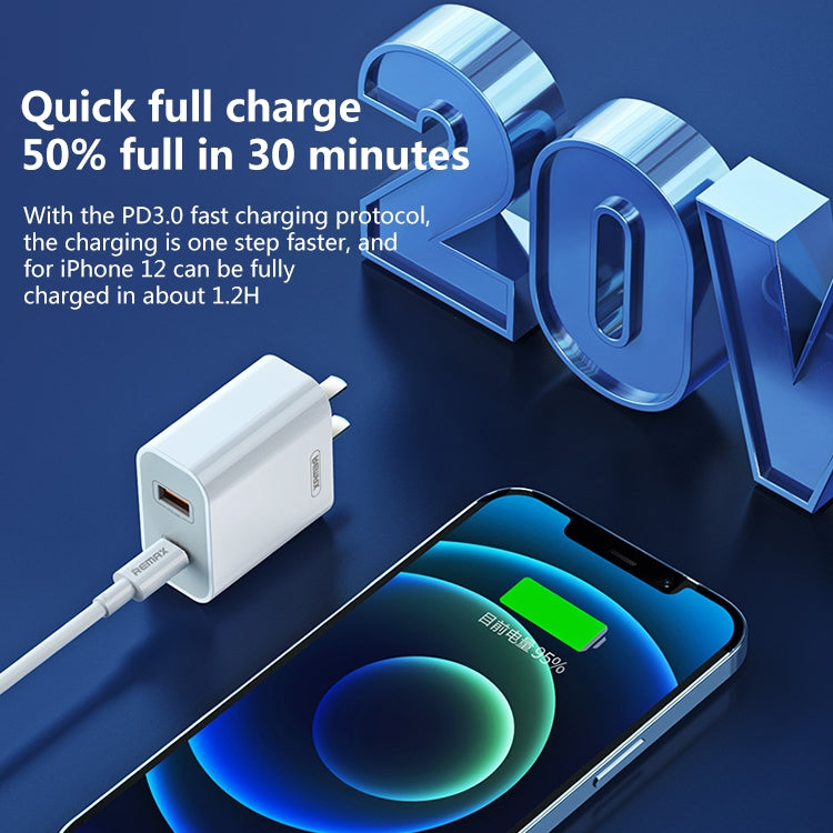 REMAX RP-U68 Speedy Series 20W USB+USB-C/Type-C Interface Fast Charger, Specification:US Plug(White)