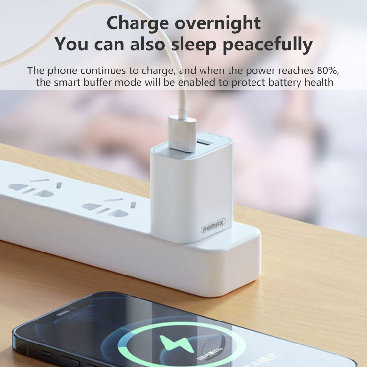 REMAX RP-U35 Jane Series 2.1A Dual USB Port Fast Charger Set, Cable:8 Pin(EU Plug)
