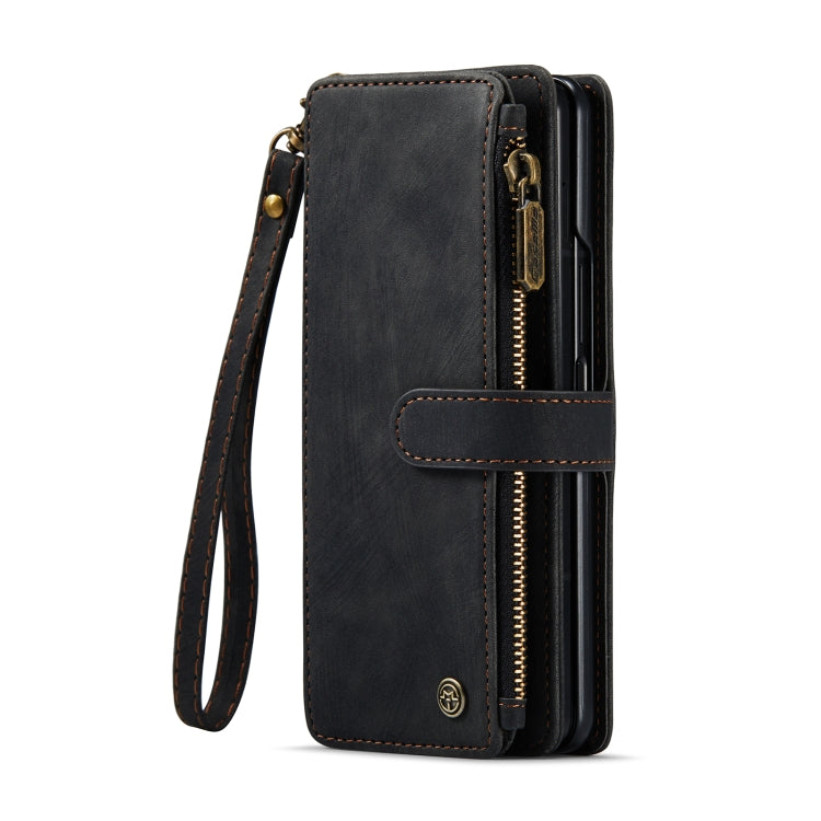 For Samsung Galaxy Z Fold6 5G CaseMe C30 Multifunctional Card Slots Zipper Phone Leather Phone Case(Black)
