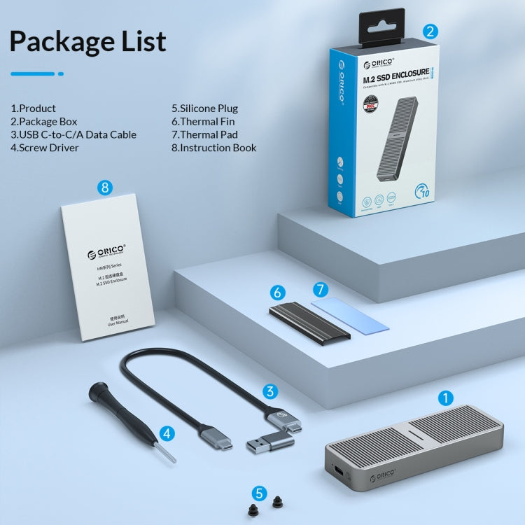 ORICO M224C3-U4-RG M.2 NVME 40Gbps SSD Enclosure(Gold) - HDD Enclosure by ORICO | Online Shopping South Africa | PMC TechLife | Buy Now Pay Later Mobicred