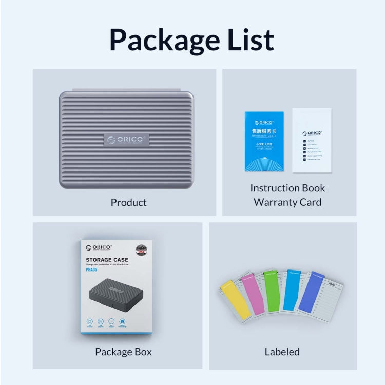 ORICO PHA35 3.5 inch Hard Drive Protection Case(Grey) - Hard Drive Bags & Cases by ORICO | Online Shopping South Africa | PMC TechLife