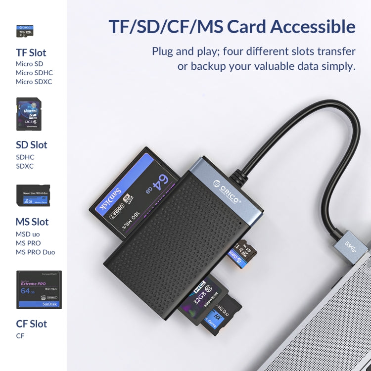 ORICO CL4T-A3 4-in-1 Simultaneously USB 3.0 Multifunction Card Reader(Black)