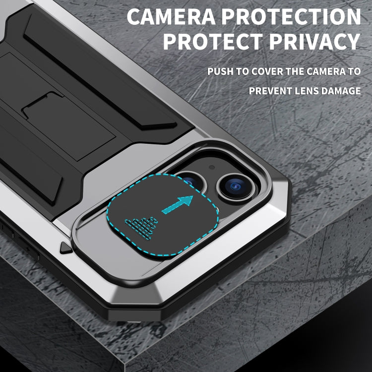 For iPhone 14 Plus R-JUST Shockproof Life Water-resistant Dust-proof Case (Silver)
