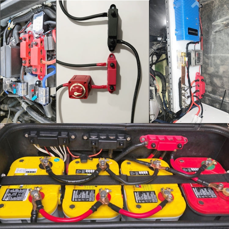 Red M8 Stud RV Ship High Current Power Distribution Terminal Block with Cover - Fuse by PMC TechLife | Online Shopping South Africa | PMC TechLife | Buy Now Pay Later Mobicred