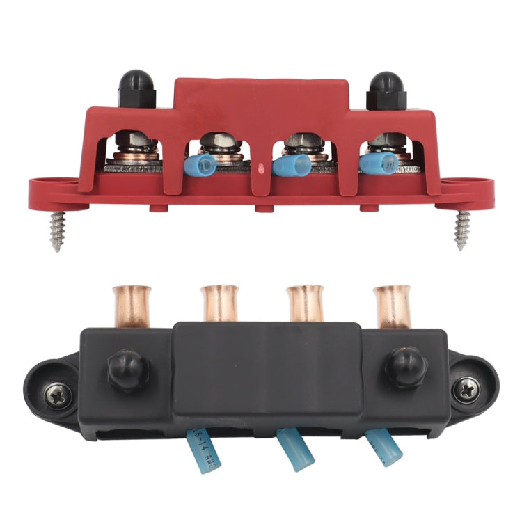 Red M10 Stud RV Ship High Current Power Distribution Terminal Block with Accessories