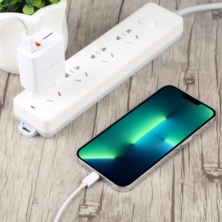 LZ-1130 PD 20W Type-C+QC 3.0 USB Fast Charger, Plug Type:EU Plug(White)