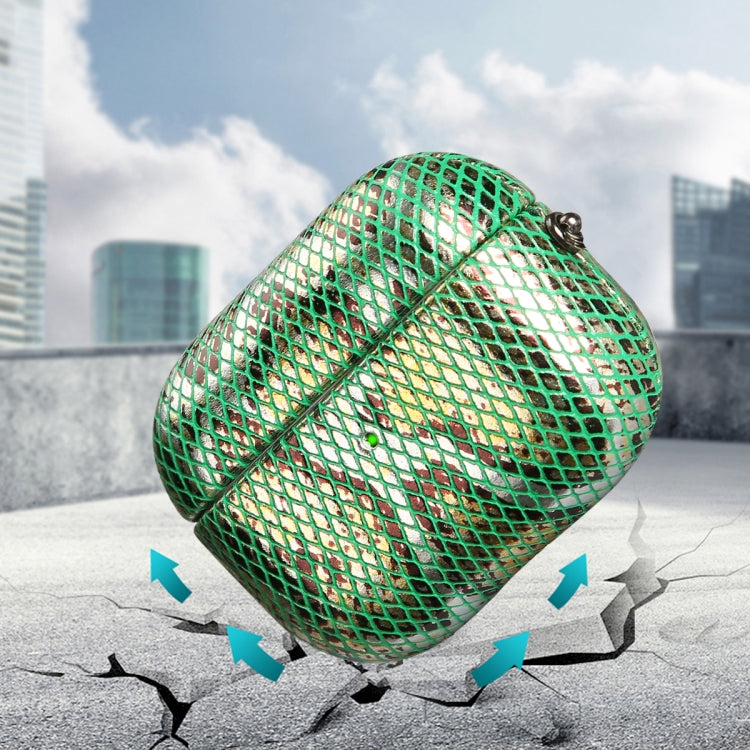 J01 Mesh Snakeskin Headphone Case For AirPods Pro(Silver) - For AirPods Pro by PMC Jewellery | Online Shopping South Africa | PMC Jewellery | Buy Now Pay Later Mobicred