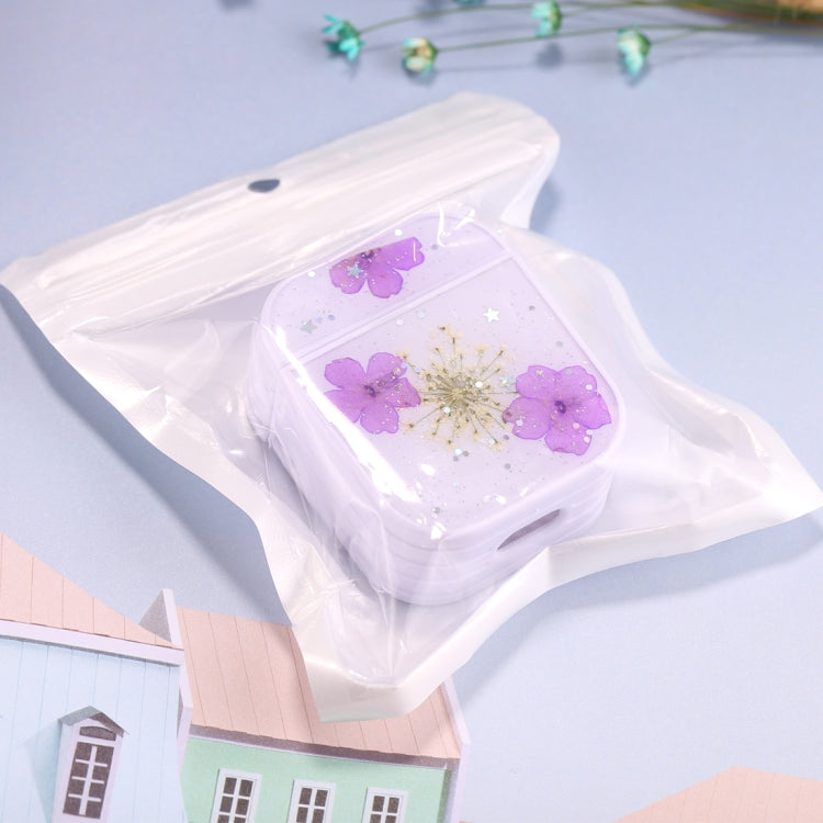 For AirPods 1 / 2 Beautiful Ladies Flowers Pattern Wireless Earphone Protective Case(Purple) - For AirPods 1/2 by PMC TechLife | Online Shopping South Africa | PMC TechLife