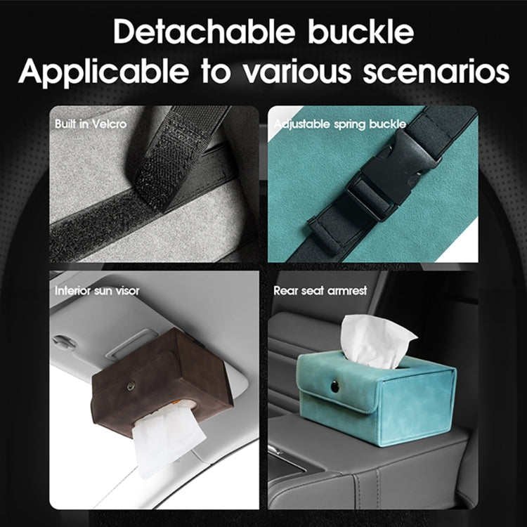 Car Hanging Type Tissue Box Sheepskin Leather Facial Tissue Case(Blue) - Tissue Boxes by PMC TechLife | Online Shopping South Africa | PMC TechLife | Buy Now Pay Later Mobicred