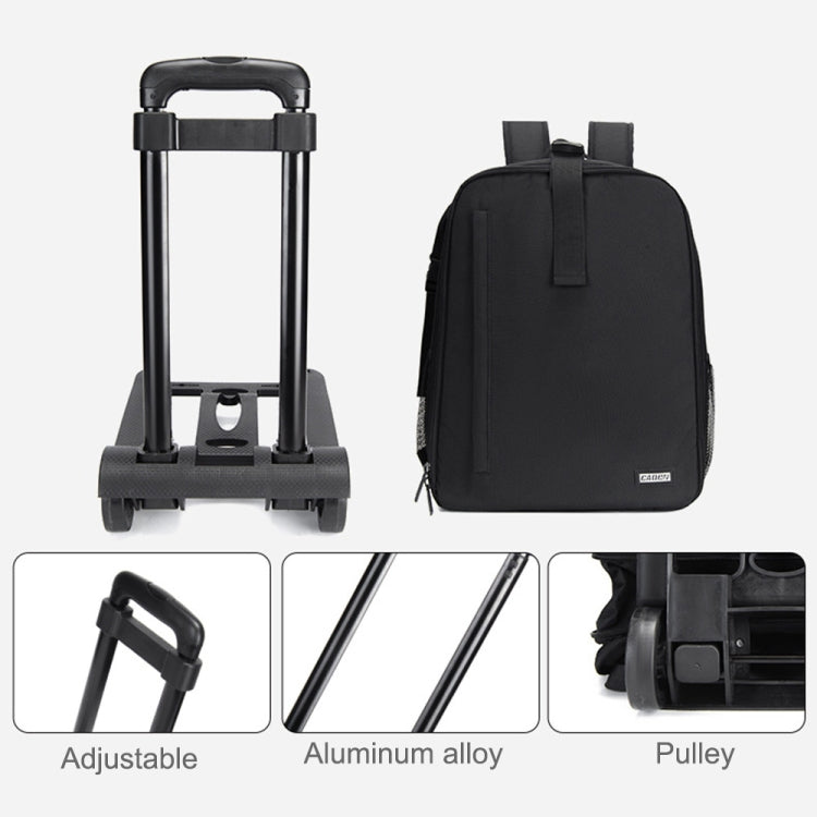 CADeN D6 V Camera Backpack Shoulders Drawbar Nylon Camera Bag, Size:32 x 18 x 43cm(Black) - free shipping - PMC Jewellery - Order now!