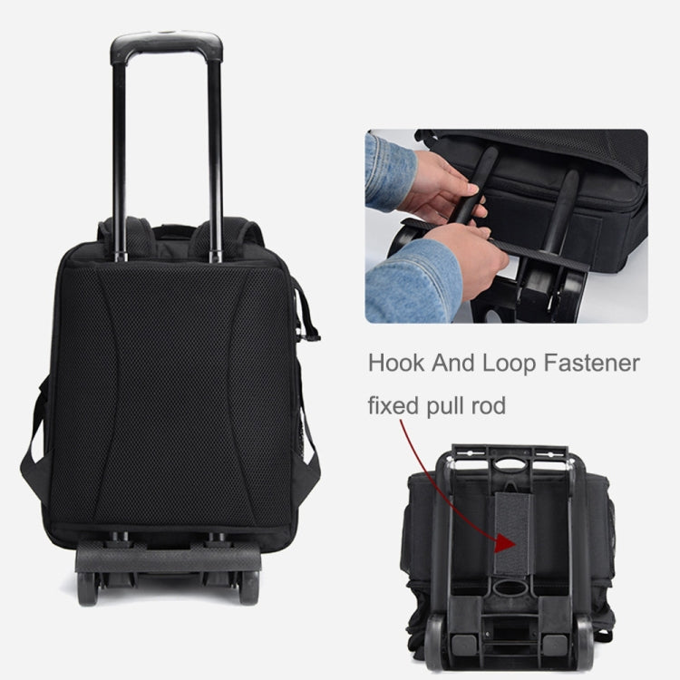 CADeN D6 V Camera Backpack Shoulders Drawbar Nylon Camera Bag, Size:32 x 18 x 43cm(Black) - free shipping - PMC Jewellery - Order now!
