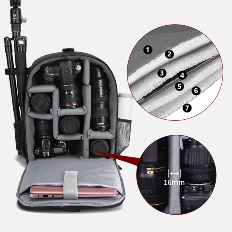 CADeN D6 V Camera Backpack Shoulders Drawbar Nylon Camera Bag, Size:32 x 18 x 43cm(Black) - free shipping - PMC Jewellery - Order now!