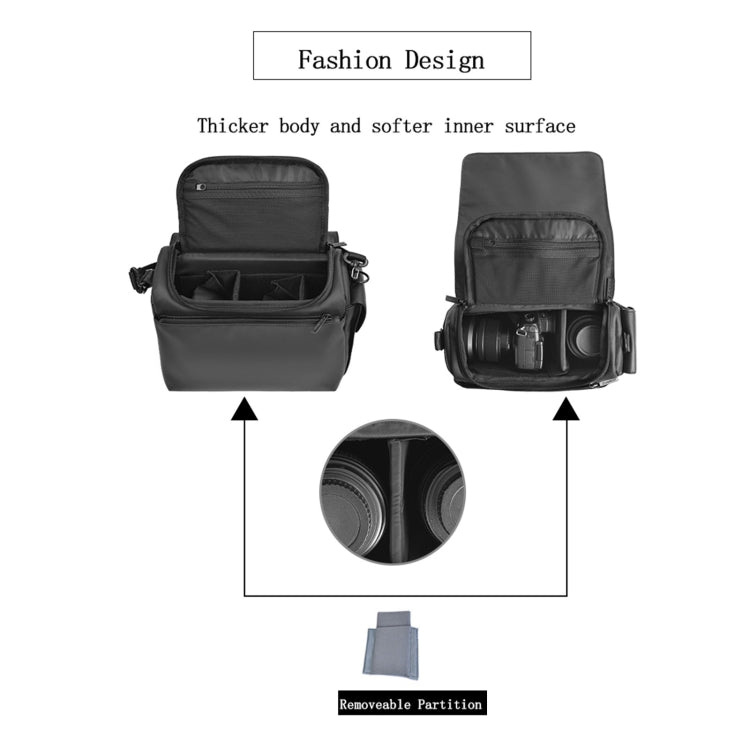 CADeN D73 Camera Sling Bag Water-resistant Shockproof Camera Handbag, Size:23.5 x 14 x 19cm Black White - free shipping - PMC Jewellery - Order now!