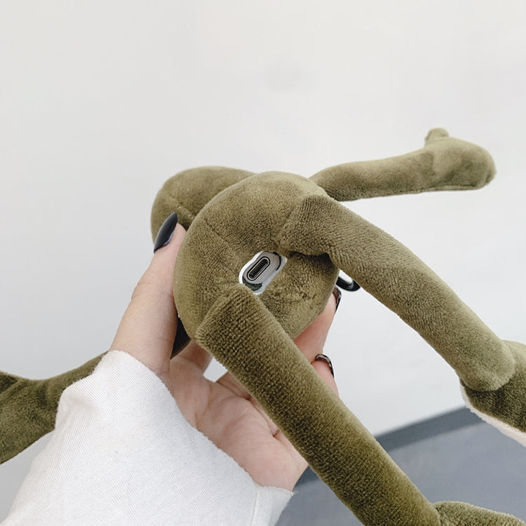 For AirPods 1 / 2 Plush Cute Frog Doll Headphone Protective Case with Hook - For AirPods 1/2 by PMC Jewellery | Online Shopping South Africa | PMC Jewellery | Buy Now Pay Later Mobicred