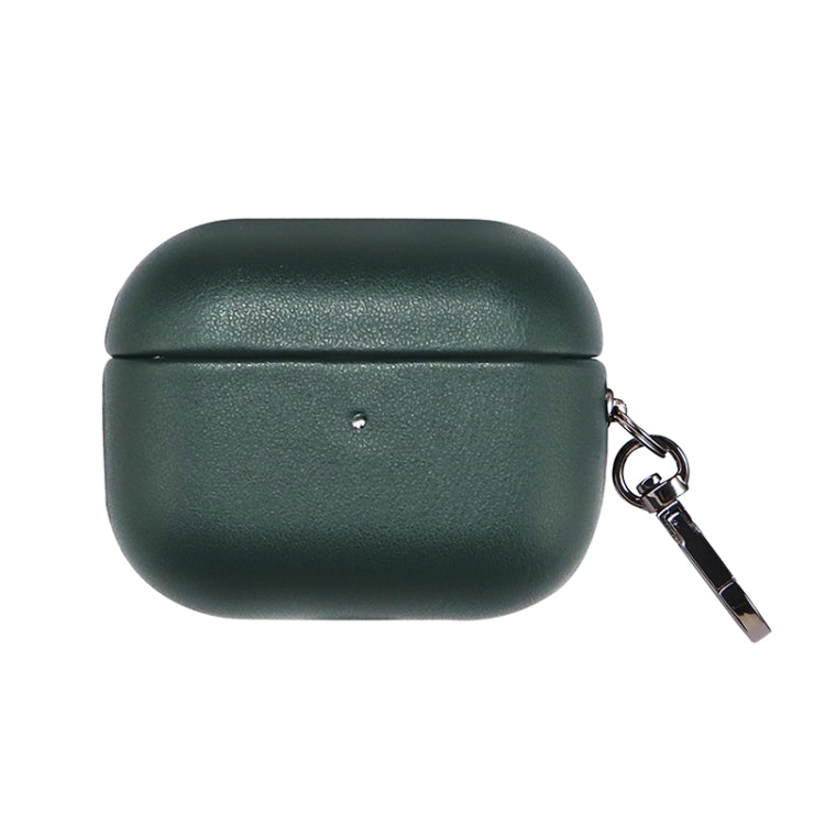 For Apple AirPods 3 PU Leather Wireless Bluetooth Earphone Protective Case(Dark Green)