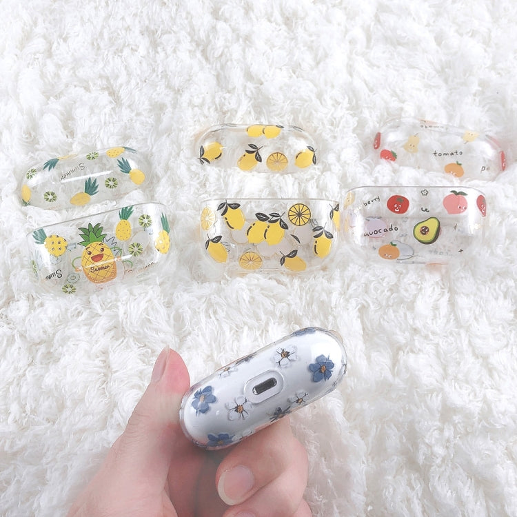 For AirPods Pro 2 Bronzing Fruit Pattern PC Earphone Hard Protective Case(Watermelon)