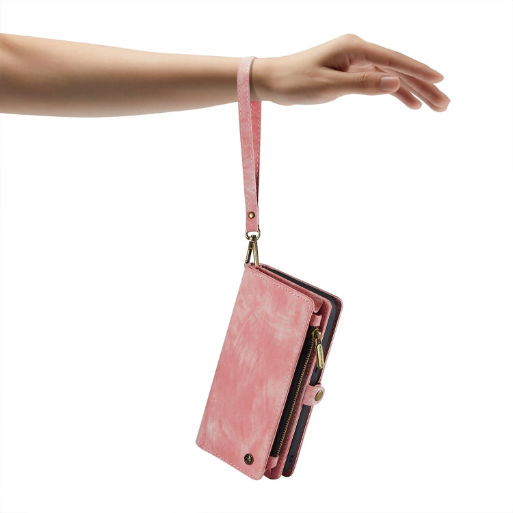 For iPhone 14 CaseMe 008 Detachable Multifunctional Leather Phone Case(Pink)