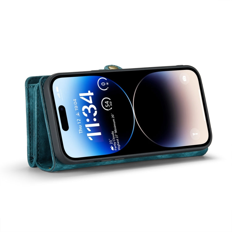 For iPhone 14 Pro Max CaseMe 008 Detachable Multifunctional Leather Phone Case(Blue)