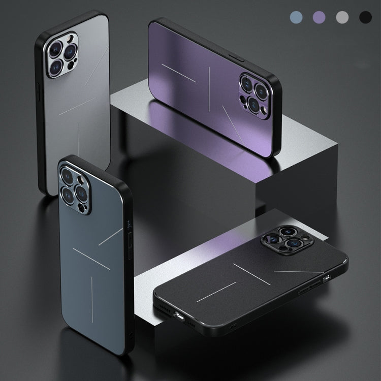 For iPhone 14 Pro R-JUST RJ52 3-Line Style Metal TPU Shockproof Phone Case(Silver)