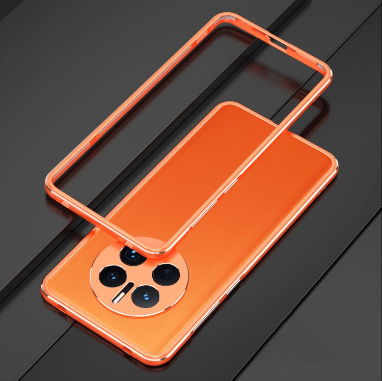 For Huawei Mate 50 Pro LK Aurora Metal Phone Frame with Lens Cover(Orang Silver)