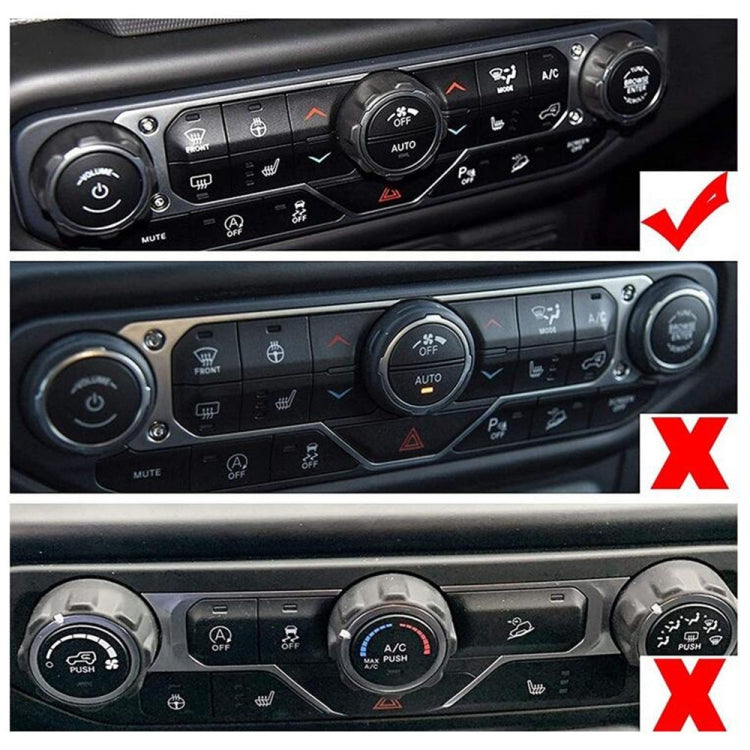 For Jeep Wrangler 2018-2021 4 in 1 Car Air Conditioner Switch Headlight Button Knob Cover Trim(Blue)