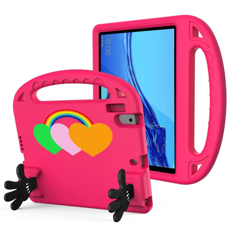 For Lenovo Tab B10 10.1 2020 Love Small Palm Holder EVA Tablet Case(Rose Red)