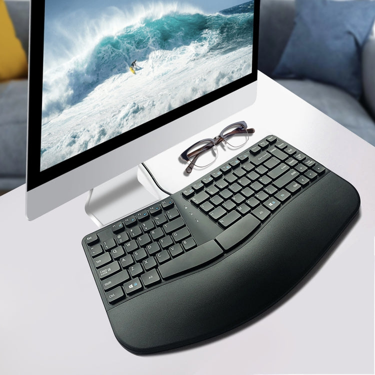 390B 87-key Ergonomic Split Wired Keyboard - Wired Keyboard by PMC Jewellery | Online Shopping South Africa | PMC Jewellery | Buy Now Pay Later Mobicred