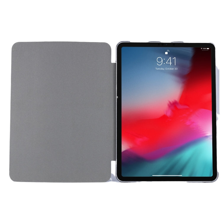 For iPad Air 13 2024 / Pro 12.9 2020 TPU Silk Texture Three-fold Horizontal Flip Leather Tablet Case with Holder(Black) - iPad Pro 12.9 (2020) Cases by PMC TechLife | Online Shopping South Africa | PMC TechLife | Buy Now Pay Later Mobicred