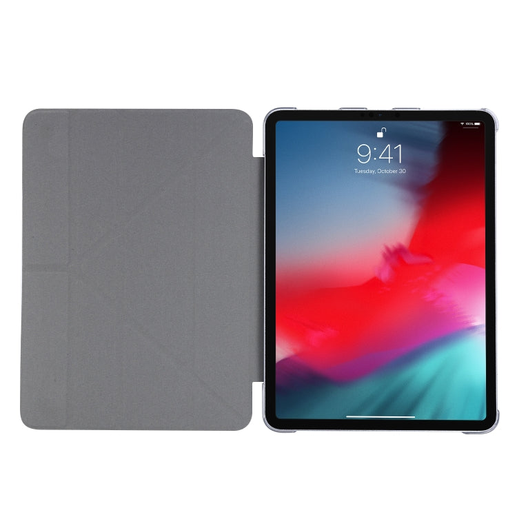For iPad Air 13 2024 / Pro 12.9 2020 Silk Texture Horizontal Deformation Flip Leather Tablet Case with Three-folding Holder(Blue) - iPad Pro 12.9 (2020) Cases by PMC TechLife | Online Shopping South Africa | PMC TechLife | Buy Now Pay Later Mobicred