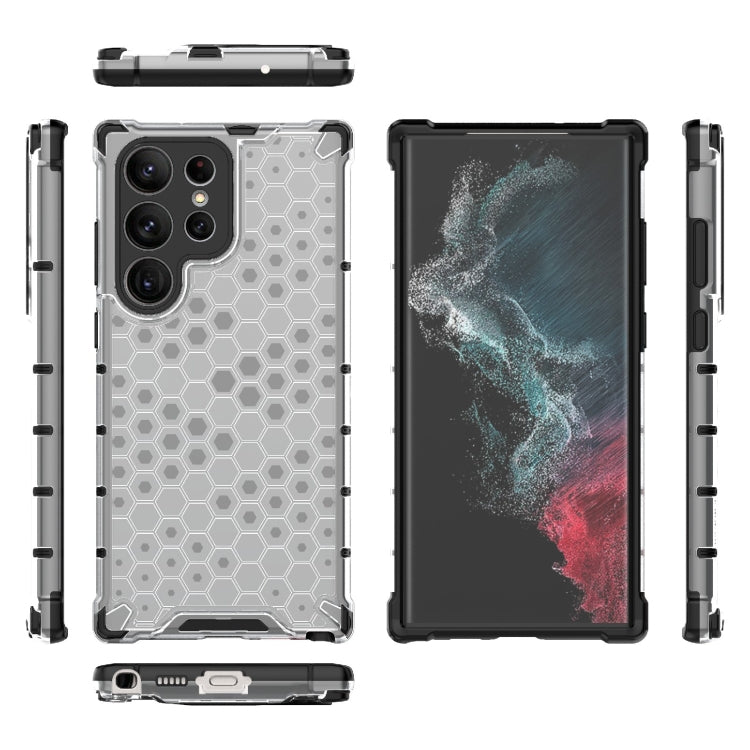 For Samsung Galaxy S23 Ultra 5G Shockproof Honeycomb PC + TPU Protective Phone Case(White)