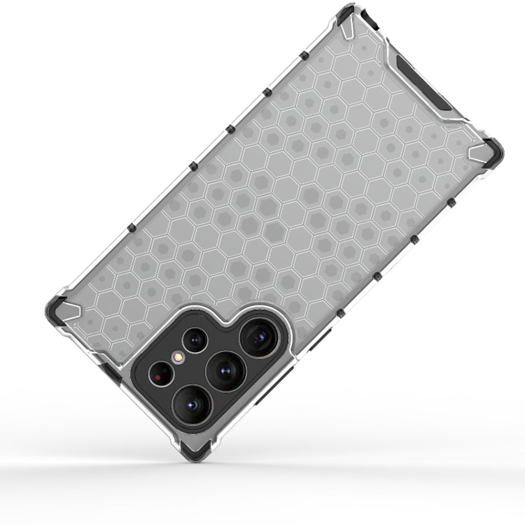 For Samsung Galaxy S23 Ultra 5G Shockproof Honeycomb PC + TPU Protective Phone Case(White)