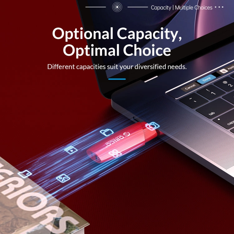 ORCIO USB3.0 U Disk Drive, Read: 100MB/s, Write: 15MB/s, Memory:128GB, Port:USB-A(Red) - free shipping - PMC Jewellery - Order now!