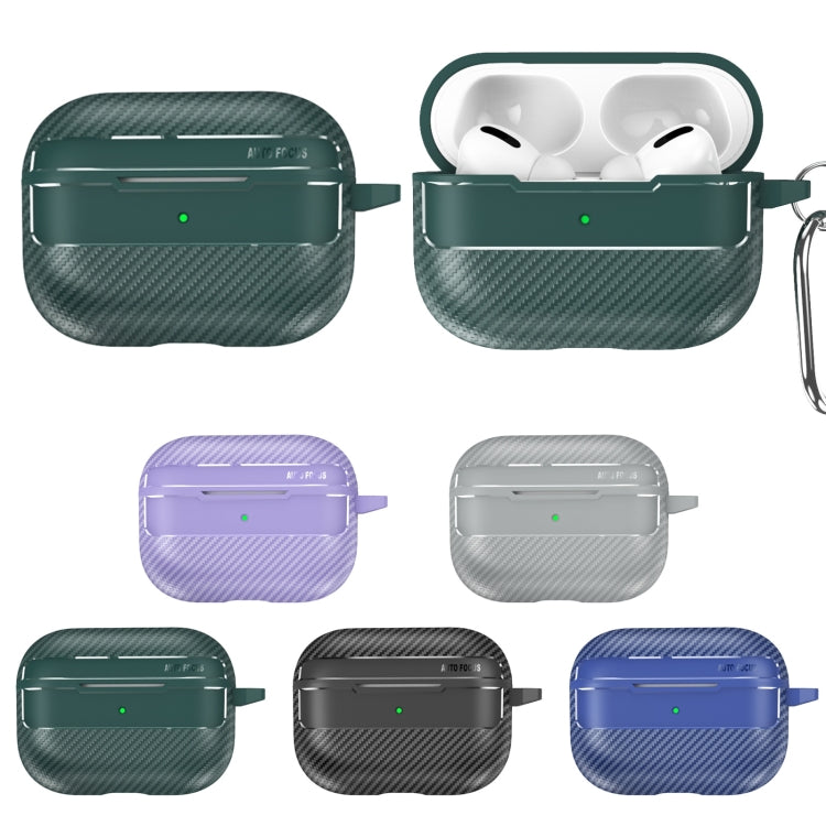 For AirPods Pro Carbon Fiber Texture Anti-fall Earphone Protective Case(Blue) - For AirPods Pro by PMC Jewellery | Online Shopping South Africa | PMC Jewellery | Buy Now Pay Later Mobicred