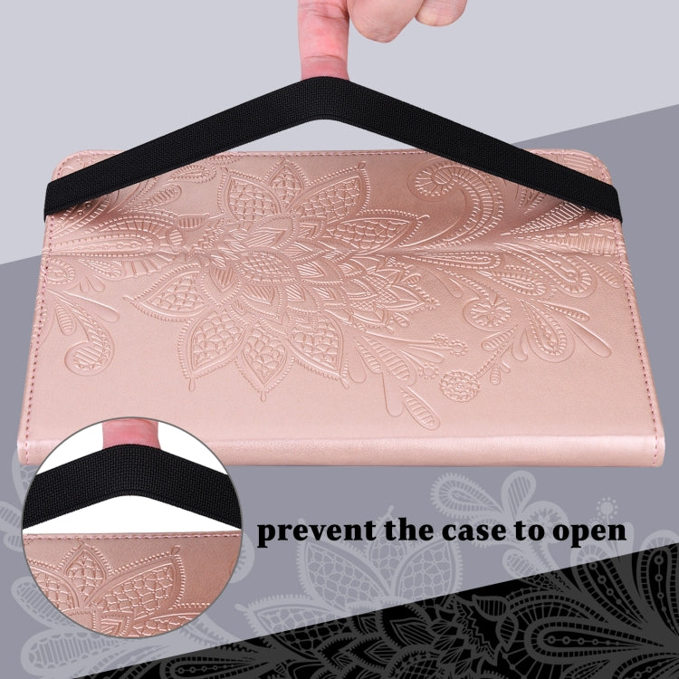For OPPO Pad Air 2022 Lace Flower Embossing Pattern Leather Tablet Case(Pink)