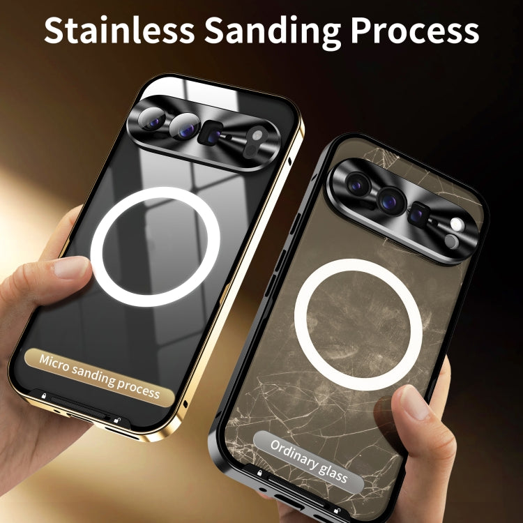 For Google Pixel 9 Pro XL MagSafe Magnetic Frosted Metal Phone Case(Gold)