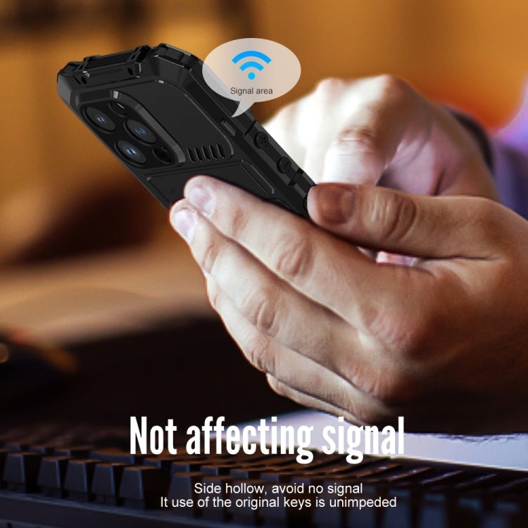 For iPhone 14 Pro Max R-JUST Life Waterproof Dustproof Shockproof Phone Case(Black) - free shipping - PMC TechLife - Order now!