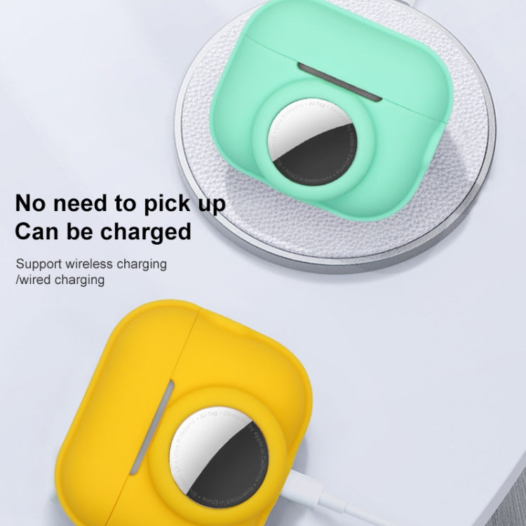 For AirPods Pro 2 / AirTag 2 in 1 Shockproof Full Coverage Silicone Protective Case(Fluorescent Green)