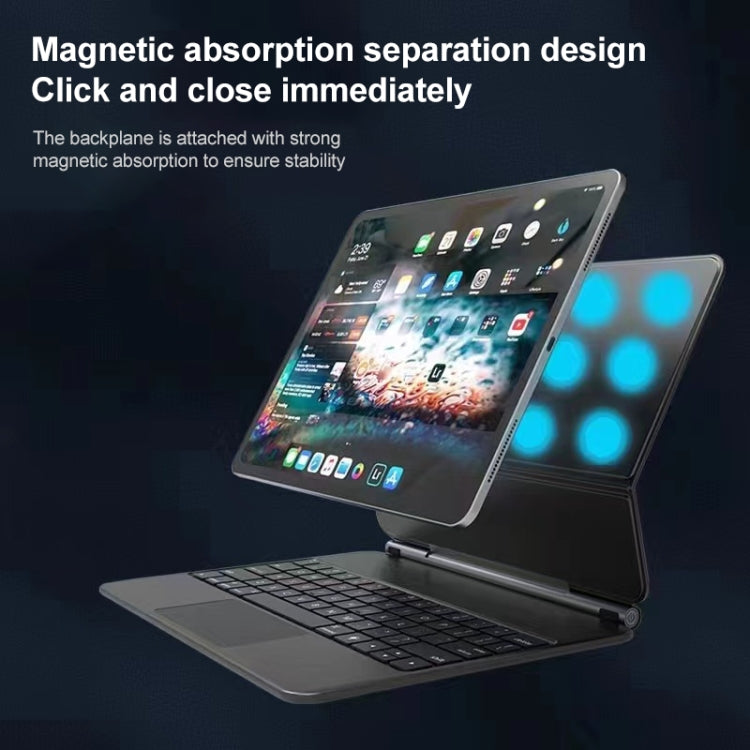For iPad Pro 12.9 inch 2021/2020/2018 P129 Bluetooth Keyboard Leather Case with Touch Pad(White)