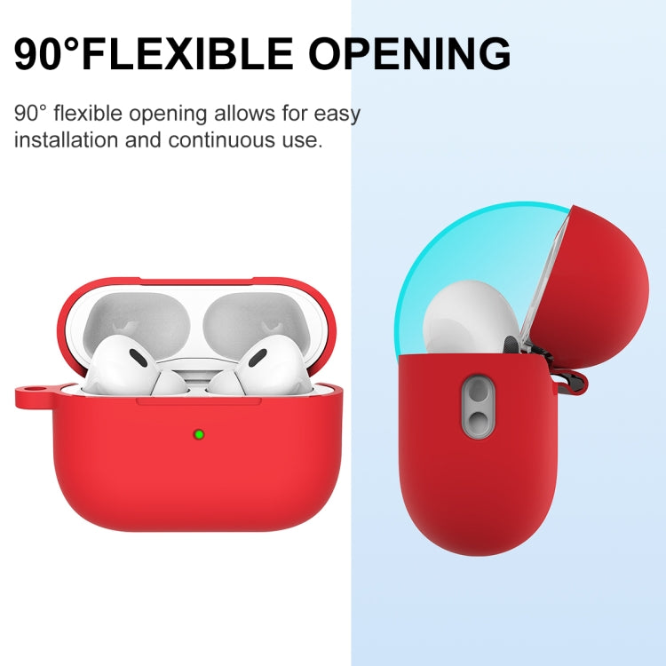 For AirPods Pro 2 Thickened One-piece Shockproof Earphone Case(Red)