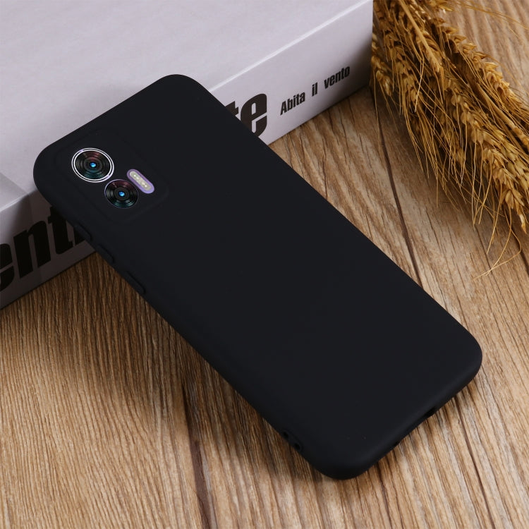 For Motorola Edge 30 Lite 5G / 30 Neo 5G Pure Color Liquid Silicone Shockproof Phone Case(Black) - Motorola Cases by PMC TechLife | Online Shopping South Africa | PMC TechLife | Buy Now Pay Later Mobicred