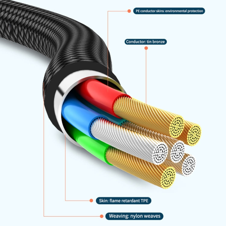 ADC-008 66W USB to USB-C/Type-C + 8 Pin + Micro USB 3 in 1 Fully Compatible Fast Charge Data Cable, Length:1.2m