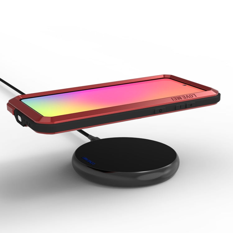 For Galaxy A71 LOVE MEI Metal Shockproof Waterproof Dustproof Protective Case(Red) - Galaxy Phone Cases by LOVE MEI | Online Shopping South Africa | PMC TechLife | Buy Now Pay Later Mobicred