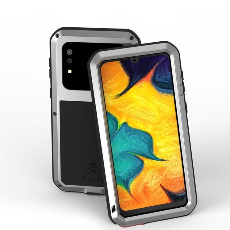 For Galaxy A30 LOVE MEI Metal Shockproof Waterproof Dustproof Protective Case(Silver) - Galaxy Phone Cases by LOVE MEI | Online Shopping South Africa | PMC TechLife | Buy Now Pay Later Mobicred