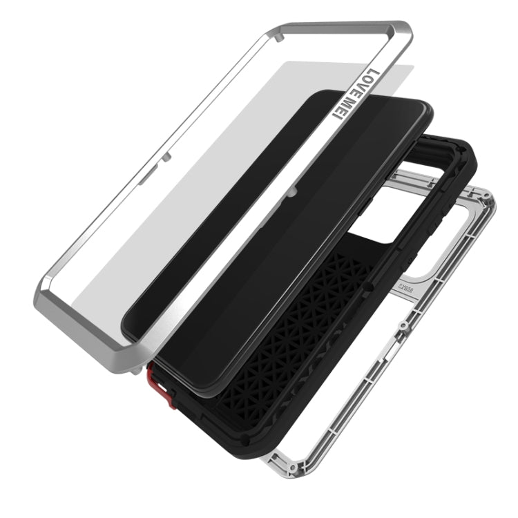 For Galaxy A30s LOVE MEI Metal Shockproof Waterproof Dustproof Protective Case(Silver) - Galaxy Phone Cases by LOVE MEI | Online Shopping South Africa | PMC TechLife | Buy Now Pay Later Mobicred