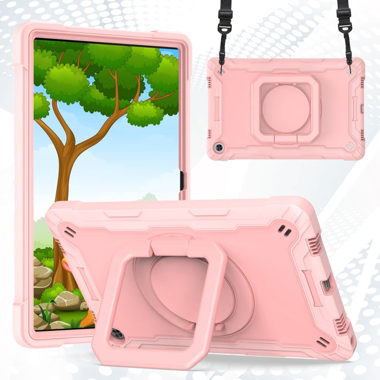 For Lenovo Tab M10 Plus 10.6 3rd Gen 2022 Silicone + PC Bracelet Holder Tablet Case(Rose Gold)