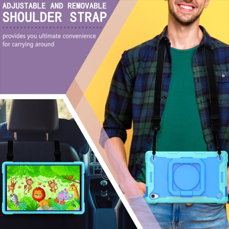 For Lenovo Tab M10 HD 2nd Gen Silicone + PC Bracelet Holder Tablet Case(Mint Green + Blue) - Lenovo by PMC TechLife | Online Shopping South Africa | PMC TechLife | Buy Now Pay Later Mobicred