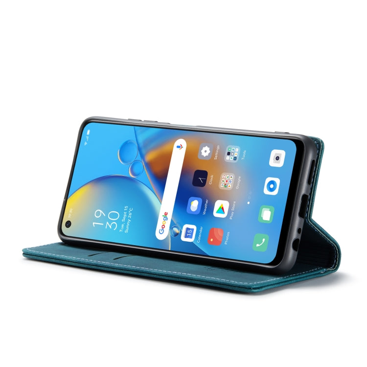 CaseMe 013 Multifunctional Horizontal Flip Leather Phone Case For OPPO F19/F19S/A74 4G/A95 4G/Reno6 Lite 4G Global(Blue)